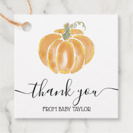 Pumpkin Waterverf Dank u Herfst Baby shower Favo Bedankjes Labels