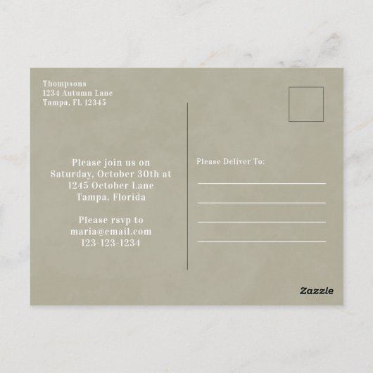 Pumpkin Waterverf Eenvoudig herfst Herfst Briefkaart (Achterkant)