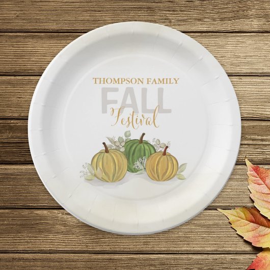 Pumpkin Waterverf Elegant Gourd Herfst Festival Papieren Bordje