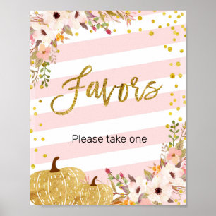 Pumpkin Waterverf Favor Sign Poster