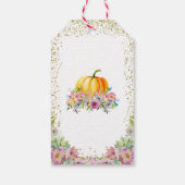 Pumpkin Waterverf Floral Herfst Dank u Labels Cadeaulabel (Achterkant)