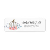 Pumpkin Waterverf Herfst Baby shower retouradres Etiket (Voorkant)
