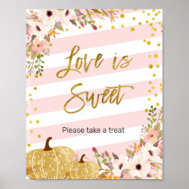 Pumpkin Waterverf Love is Sweet Sign Poster
