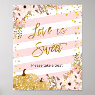 Pumpkin Waterverf Love is Sweet Sign Poster
