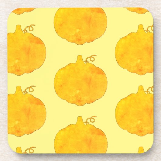 Pumpkin Waterverf Pattern Painting Bier Onderzetter (Voorkant)