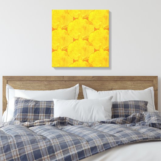 Pumpkin Waterverf Pattern Painting Canvas Afdruk (Insitu (Slaapkamer))