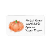 Pumpkin waterverf retouradres mailinglabel etiket (Voorkant)
