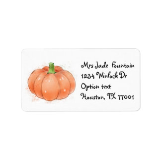 Pumpkin waterverf retouradres mailinglabel etiket
