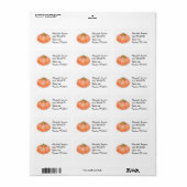 Pumpkin waterverf retouradres mailinglabel etiket (Full Sheet)