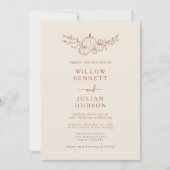 Pumpkin Wedding-uitnodiging Kaart (Voorkant)