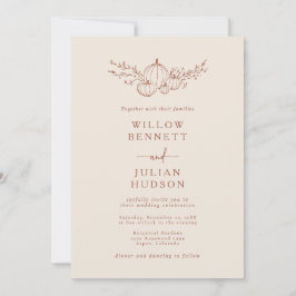 Pumpkin Wedding-uitnodiging Kaart