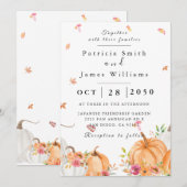 Pumpkin Wedding-uitnodiging Kaart (Voorkant / Achterkant)