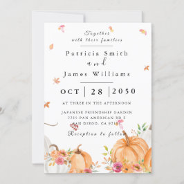 Pumpkin Wedding-uitnodiging Kaart