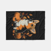 Pumpkin Welsh Corgi kostuum op Welsh Corgi Hallowe Fleece Deken (Voorkant (Horizontaal))