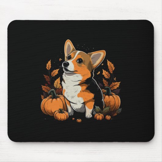 Pumpkin Welsh Corgi kostuum op Welsh Corgi Hallowe Muismat (Voorkant)