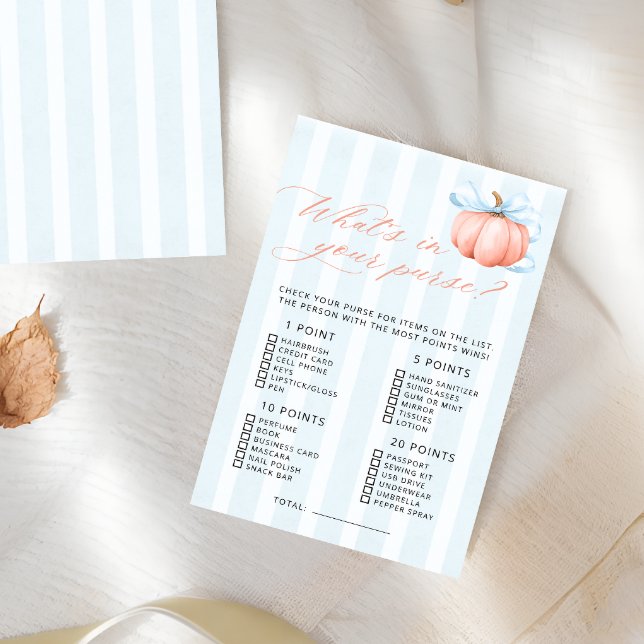 Pumpkin Whats in uw portemonnee Baby shower spel (Creator heeft geüpload)