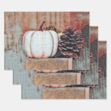 Pumpkin White Autumn Rustic Country Farmhouse