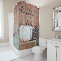 Pumpkin White Autumn Rustic Farmhouse Thankful