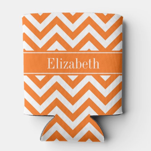 Pumpkin White Chevron, pompoennaam Monogram Blikjeskoeler (Achterkant)