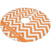 Pumpkin White Chevron, pompoennaam Monogram Kerstboom Rok (Gekanteld)