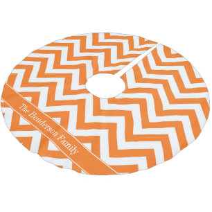 Pumpkin White Chevron, pompoennaam Monogram Kerstboom Rok