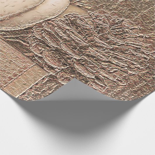 Pumpkin White Gold Metallic Elegant Herfst Decoupa Cadeaupapier (Hoek)