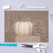 Pumpkin White Gold Metallic Elegant Herfst Decoupa Tissuepapier (Craft)