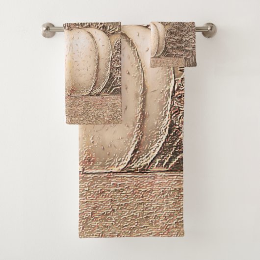 Pumpkin White Gold Metallic Elegant Herfst Land Bad Handdoek (Insitu)