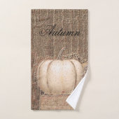 Pumpkin White Gold Metallic Elegant Herfst Land Bad Handdoek (Handdoek)