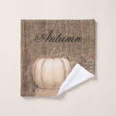 Pumpkin White Gold Metallic Elegant Herfst Land Bad Handdoek (Wasdoekje)