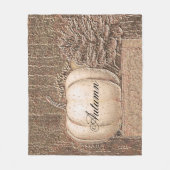 Pumpkin White Gold Metallic Elegant Herfst Land Fleece Deken (Voorkant)