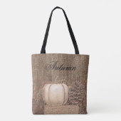 Pumpkin White Gold Metallic Elegant Herfst Land Tote Bag (Achterkant)