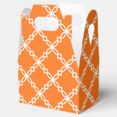 Pumpkin White Large Fancy Quatrefoil Patroon Bedankdoosjes (Geopend)