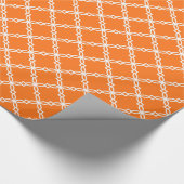 Pumpkin White Large Fancy Quatrefoil Patroon Cadeaupapier (Hoek)