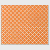 Pumpkin White Large Fancy Quatrefoil Patroon Cadeaupapier (Vlak)