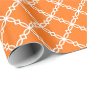 Pumpkin White Large Fancy Quatrefoil Patroon Cadeaupapier (Rol Hoek)