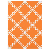 Pumpkin White Large Fancy Quatrefoil Patroon Klembord (Achterkant)