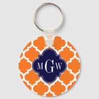 Pumpkin White Moroccan #5 Navy 3 Initiaal monogram