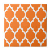 Pumpkin White Moroccan Quatrefoil Pattern #4 Tegeltje (Voorkant)