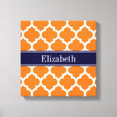 Pumpkin Whotciaans #5 Navy Blue Name Monogram Canvas Afdruk (Voorkant)