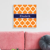 Pumpkin Whotciaans #5 Navy Blue Name Monogram Canvas Afdruk (Insitu (Woonkamer))
