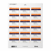 Pumpkin Whotciaans #5 Navy Blue Name Monogram Etiket (Full Sheet)