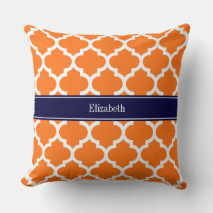 Pumpkin Whotciaans #5 Navy Blue Name Monogram Kussen