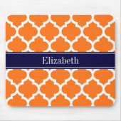 Pumpkin Whotciaans #5 Navy Blue Name Monogram Muismat (Voorkant)