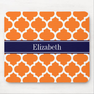 Pumpkin Whotciaans #5 Navy Blue Name Monogram Muismat