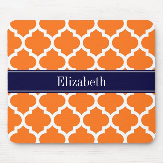 Pumpkin Whotciaans #5 Navy Blue Name Monogram Muismat (Voorkant)