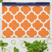 Pumpkin Whotciaans #5 Navy Blue Name Monogram Theedoek (Gevouwen)