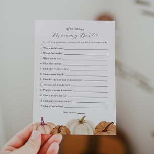 Pumpkin Wie kent Mama Game Kaart