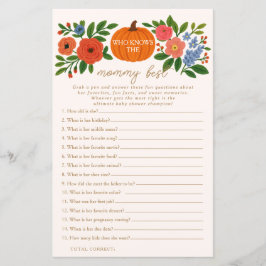 Pumpkin Wie Weet Mama Beste Baby shower Spel