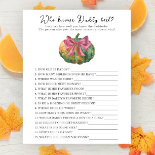 Pumpkin - Wie weet papa beste spel baby shower